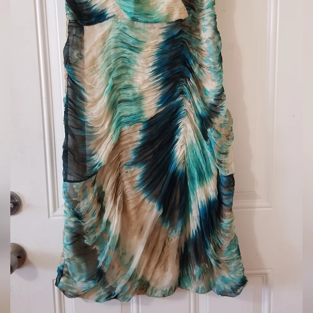 Marsoni 100% Silk Sleeveless Pleated  Dress Sz 14